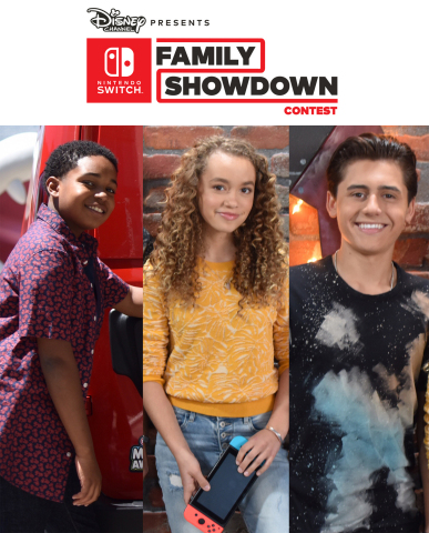 Nintendo Switch Family Showdown will be featured on the Disney Channel and Disney XD, and streamed on the DisneyNOW app this summer. (Graphic: Business Wire)