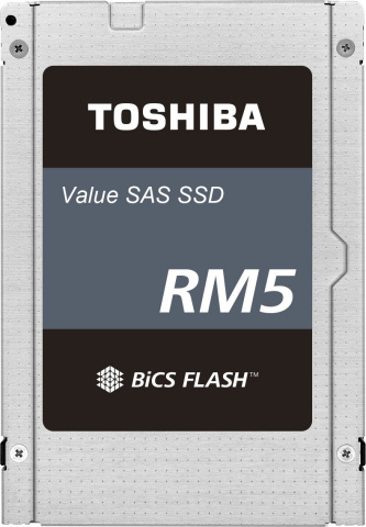 Toshiba's RM5 12Gbit/s value SAS (vSAS) series of SSDs enables SATA replacement in servers. (Photo: ... 