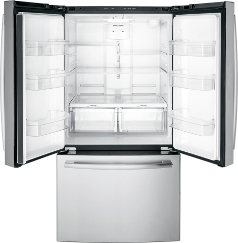 GE Appliances' new French door fridge provides about a cubic foot more capacity than comparable mode ... 