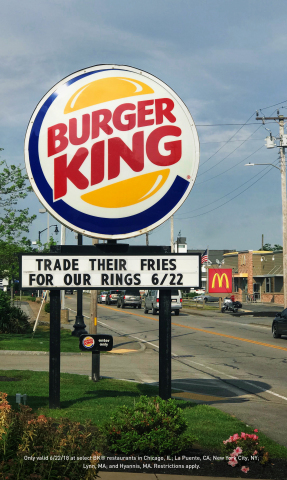 FOR NATIONAL ONION RING DAY, TRADE THEIR FRIES FOR BURGER KING® RINGS (Photo: Business Wire)