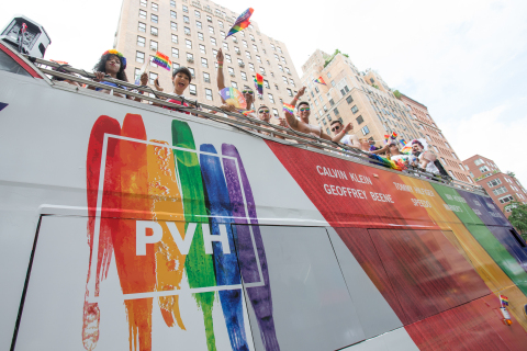 PVH rainbow-themed double-decker bus (Photo: Business Wire)