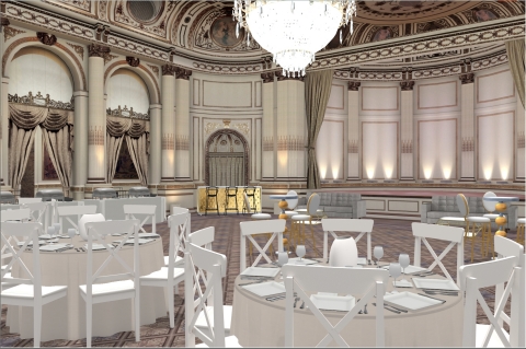 The Plaza New York ballroom as seen through AllSeatedVR, the only dynamic virtual reality (VR) platform for the event industry. (Photo: Business Wire)