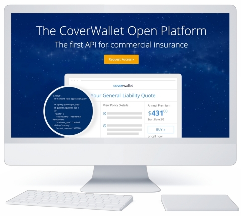 The CoverWallet Open Platform. The first API for commercial insurance. (Graphic: Business Wire)