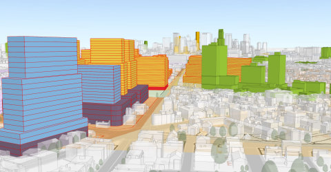 ArcGIS Urban will visualize zoning codes, track project life cycles, and measure the impact of projects after completion. (Graphic: Business Wire)