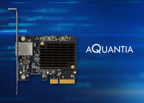 Aquantia’s special gamer edition of the AQtion AQN-107 Ethernet adapter, available exclusively on Amazon for $89.99. (Graphic: Business Wire)