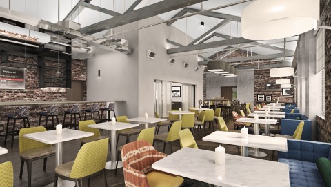 Rendering of the dining area in the new Hampton Inn by Hilton Petaluma, California. (Photo: Business Wire)