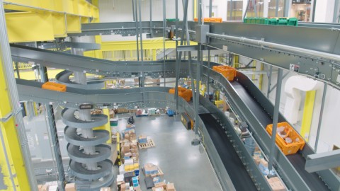 The state-of-the-art FreshDirect Campus is equipped with robotic pick towers, smart routing technologies, and nine miles of conveyor belts.(Photo: FreshDirect)