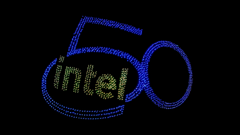 To celebrate its 50th anniversary, Intel Corporation flies 2,018 Intel Shooting Star drones over its ... 