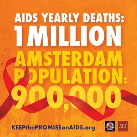 AHF posted this advocacy ad throughout @IAmsterdam and at @Schiphol Airport ahead of @AIDS_conference: do you think this ad is provocative? (Graphic: Business Wire)