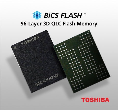Toshiba Memory's 96-layer BiCS FLASH 3D flash memory boosts single-chip memory capacity to the highe ... 