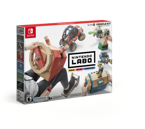 Nintendo Labo: Vehicle Kit will unlock even more ways for people to make, play and discover together, as they speed through races, battle cars equipped with extendable arms and explore a mysterious world. (Photo: Business Wire)