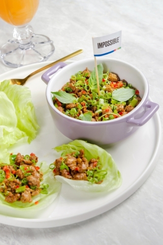 Thai Lettuce Wraps, made with Impossible meat, at CHA BEI. (Photo: Business Wire)