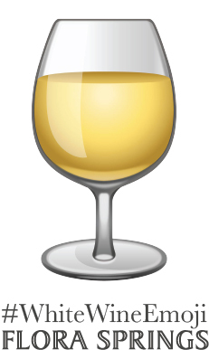 Flora Springs Winery created this button encouraging white wine lovers to support its White Wine Emoji campaign. (Graphic: Business Wire)