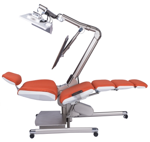 The breakthrough design of the Altwork Station offers four key working positions — stand, sit, recline and zero gravity — to help accommodate employees experiencing pain or recovering from a health condition. (Photo: Business Wire)