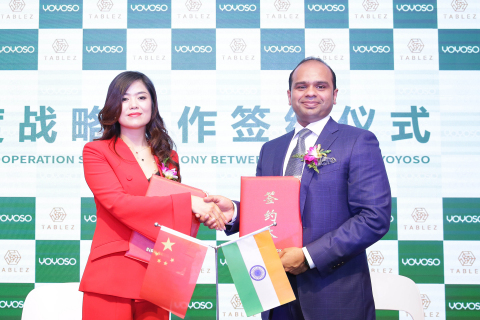 Mr. Adeeb Ahamed, Managing Director, Tablez and Ms. Ma Huan, Brand Founder, YOYOSO, during the strat ... 