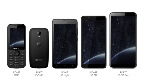 The latest collection of five ROKiT handsets featuring the humanity cell phone bundle, from innovative new telecommunications service brand ROKiT, which launches today. (Photo: Business Wire)