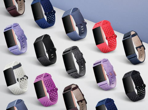 Fitbit launches Charge 3, the number one fitness tracker, now better than ever with advanced health and fitness features, premium, swimproof design and smart functionality, shown here with a range of new accessory bands for endless style options. (Photo: Fitbit)