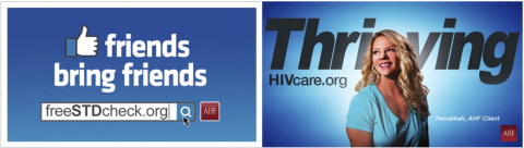 The AIDS Healthcare Foundation releases two new outdoor advertising campaigns to encourage the public to get tested and treated for HIV and other STDs. (Graphic: Business Wire)
