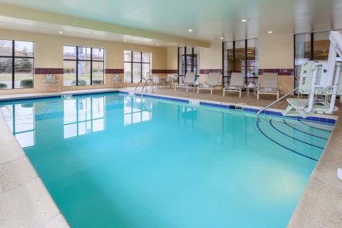 Swim team practice, anyone? The indoor pool is heated. (Photo: Business Wire)