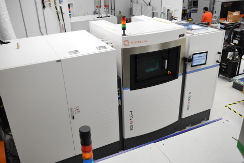 Sintavia's M400-4 has four lasers working together to complete builds up to 400 x 400 x 400 mm. (Photo: Business Wire)