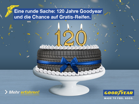 120-Jahre-Jubiläumsaktion von ReifenDirekt.at und Goodyear: Reifen kaufen und Geld zurückgewinnen