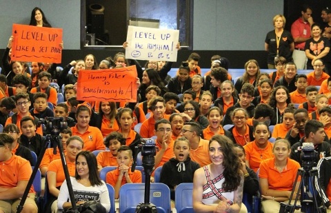 JetBlue, VH1 Save the Music & Singer Emily Estefan Bring Music Back to Miami's Filer Middle School For their First Music Program in 9 Years (Photo: Business Wire)