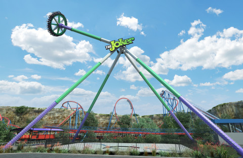 The Joker Wild Card, one of the world's tallest pendulum rides, will debut in early summer 2019 at Six Flags Fiesta Texas, the Thrill Capital of South Texas. (Photo: Business Wire)