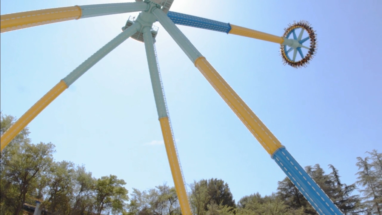 (B-Roll) Six Flags Over Georgia — the Thrill Capital of the South — announces the tallest swinging pendulum ride in the Southeast, Pandemonium, will debut in 2019. Towering a staggering 15-stories tall, this impressive giant disk will reach speeds up to 70 miles per hour, as it whips back and forth — higher and higher — giving riders an exhilarating riding experience as they soar high above the Atlanta city skyline.