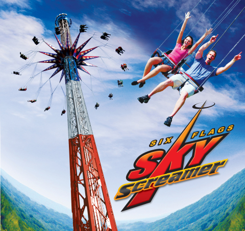 Darien Lake, a Six Flags Theme Park, and the Coaster Capital of New York, today announced plans to debut the tallest attraction in the entire state — the all-new Six Flags SkyScreamer — for the 2019 season. This staggering, 242-foot tall swing ride will reign as the region’s new, iconic symbol, beckoning guests from near and far. (Graphic: Business Wire)