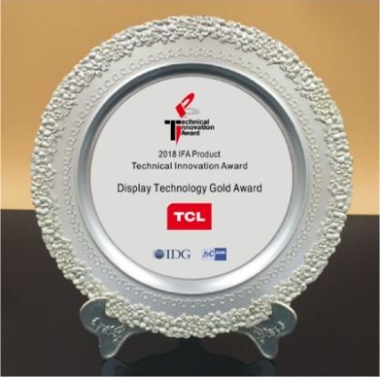 TCL QLED TV X8 awarded 'Display Technology Gold Award' by IDG and GIC/AHK (Photo: Business Wire)
