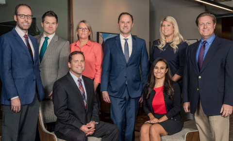 Seven lawyers and a paralegal join Dorsey's Salt Lake City office: (left to right): Jim Kelly, Jeff Bowman, Craig Frame, Tracey Jackson, Matt Wells, Neela Pack, Kady Reese and Aaron Murdock. (Photo: Dorsey & Whitney LLP)