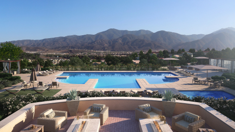Exclusively for Terramor’s 55+ residents, The Terrace Club offers numerous amenities, including a resort-style pool, and sweeping views of surrounding hills (Photo: Business Wire)
