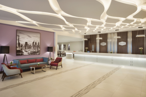 Lobby of the new Hampton by Hilton Dubai Airport property (Photo: Business Wire)