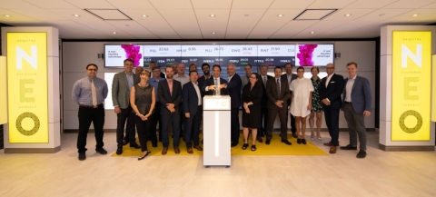 Perry Dellelce joined Jos Schmitt, President & CEO, NEO, to open the market in celebration of becomi ... 
