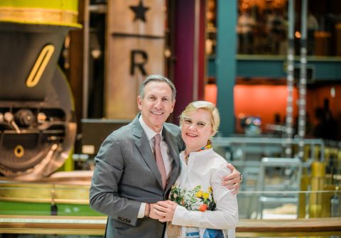 Starbucks Chairman Emeritus Howard Schultz and Chief Design Officer Liz Muller (Photo: Business Wire)