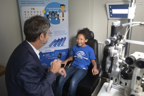 A'lyssah, 7, receives a no-cost comprehensive eye exam at the Boys & Girls Club of Newark Sept. 8 as ... 