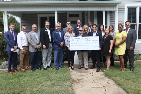 Representatives from BancorpSouth Bank, Evolve Bank & Trust, First Community Bank, First Security Bank, IBERIABANK and the Federal Home Loan Bank of Dallas joined local dignitaries last week to award $26,000 in Partnership Grant Program funds to Habitat for Humanity of Greater Jonesboro. (Photo: Business Wire)