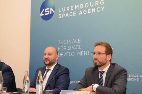 (left to right) : Étienne Schneider, Deputy Prime minister, Minister of the Economy of the Grand Duchy of Luxembourg ; Marc Serres, CEO of the Luxembourg Space Agency (Photo: Business Wire)