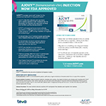 Product details for AJOVY™ (fremanezumab-vfrm) from Teva Pharmaceuticals