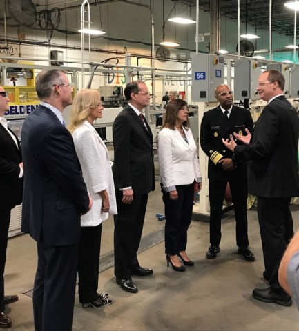 Mrs. Pence, Sec. Acosta, Dr. Adams and Ms. Conway visit Belden's Richmond manufacturing plant. (Phot ... 