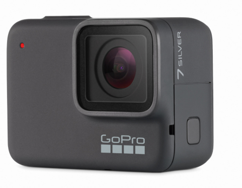 GoPro HERO7 Silver records 4K video at up to 30 fps, shoots 10MP photos, and offers many sophisticat ... 