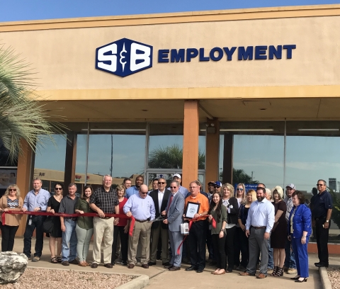 Members of the local business community join S & B to celebrate the opening of the Lake Jackson craf ... 