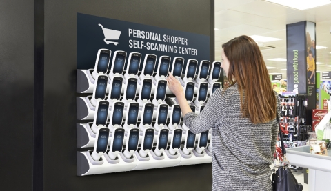 Zebra's PS20, its sixth generation personal shopping solution, allows shoppers to scan items as they ... 