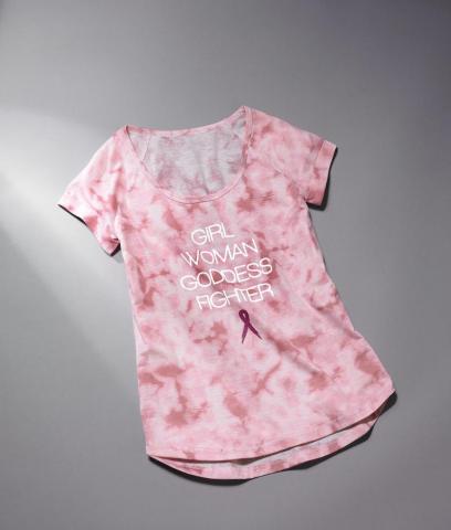 Throughout Breast Cancer Awareness Month, Macy’s will give shoppers the opportunity to give back by donating change to benefit the Breast Cancer Research Foundation and shopping motivational product that gives back at macys.com/pinkshop; Ideology Fight Like A Girl Breast Cancer Research Foundation T-Shirt, Created for Macy's, $29.50; macys.com/pink (Photo: Business Wire)