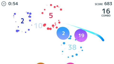 The screen of "Panasonic Prime Smash!": In the game, balls with numbers are blown. If it is a prime number, capture it by tapping the ball. (Graphic: Business Wire)