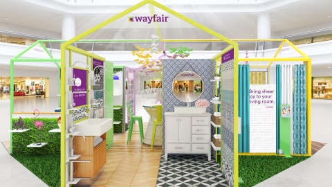 Wayfair reveals design concept for holiday pop-up shops. (Photo: Business Wire)