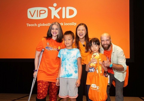 Teachers surprise their longtime students from China on stage at VIPKid's Journey conference in Orlando, Florida. (Photo: Business Wire)