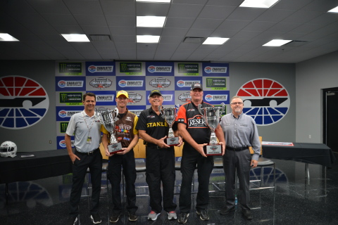 From left to right in photo: Dave Alpern, President of Joe Gibbs Racing; Brendan Greene, Ken Pitcher ... 