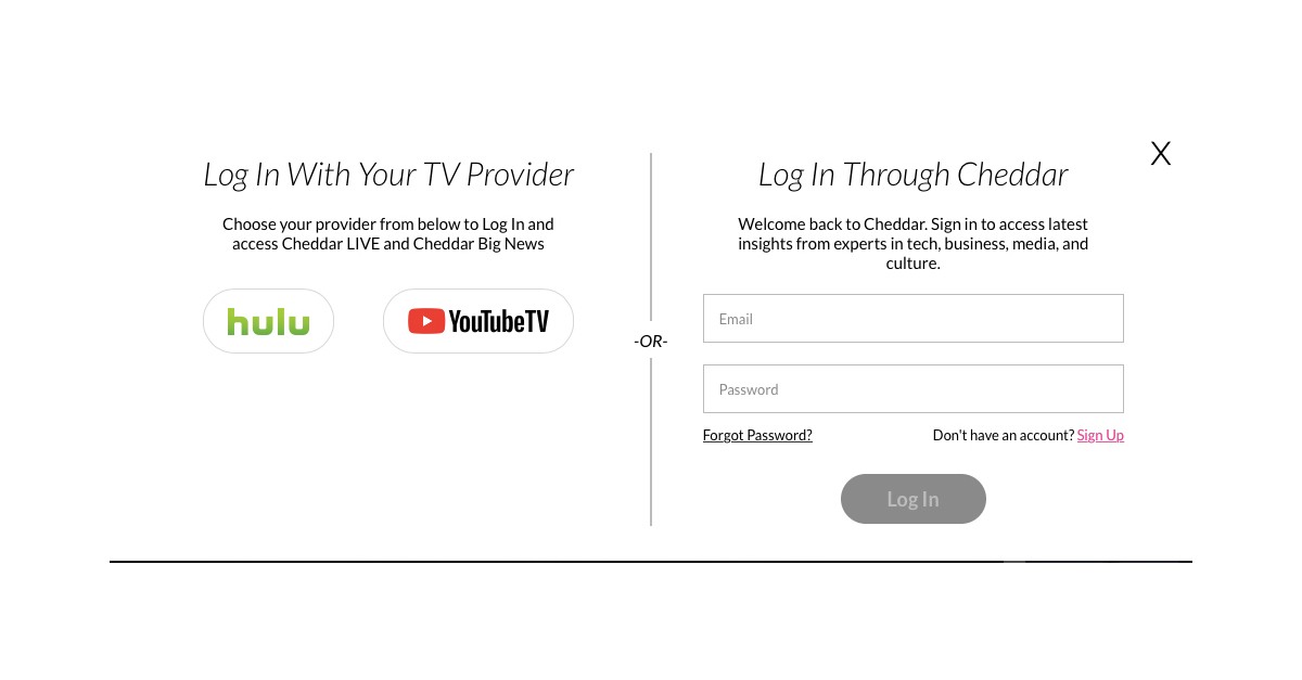 Cheddar And Synacor Enable Hulu With Live Tv And Youtube Tv Subscribers Access To Live Business And Tech News Business Wire