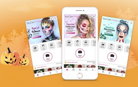 YouCam Makeup teams up with talented makeup artists and social media influencers to bring their crazy cool Halloween costume looks to life through hauntingly real virtual try-ons. (Graphic: Business Wire